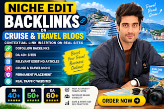 build niche edit backlinks on cruise and travel blogs
