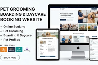 design a pet grooming, boarding and daycare booking website