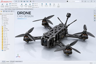 design drone cad uav fpv frame enclosure solidworks 3d printable prototype