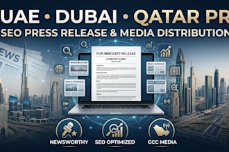 write SEO press release for uae dubai qatar gcc PR and media