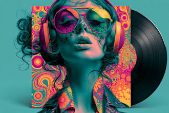 make psychedelic album cover art and festival poster