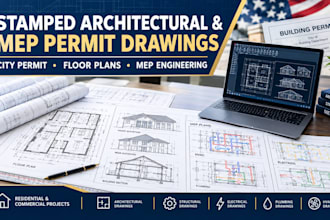 create stamped architectural, mep engineering and permit drawings