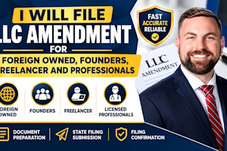 file llc amendment for foreign owned founders freelancer licensed professional