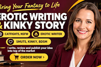be your erotic writer, erotic ghostwriter for bdsm,catfights,nsfw fanfiction