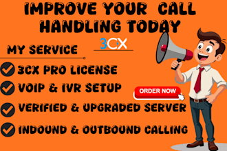 setup 3cx pbx, voip, ivr, sip trunk and inbound outbound calls