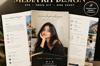 design epk media kit press kit one sheet with clickable links