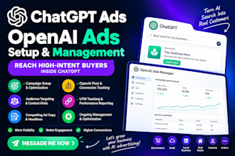 setup and manage chatgpt ads, openai ads campaigns and ads manager