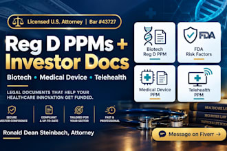 a compliant sec reg d ppm for your biotech startup