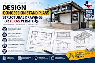 design concession stand plans structural drawings for texas permit