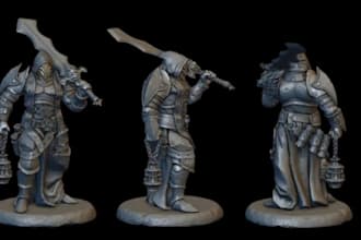 sculpt 3d character model action figure miniature figurines toys for 3d printing
