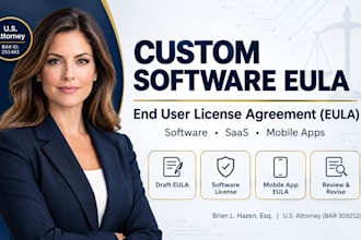 draft a mobile app eula and software license agreement