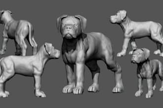 sculpt realistic 3d dog model pet memorial statue printable stl dog portrait