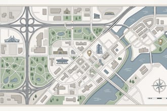 design detailed vector map, route direction map, and vector illustration
