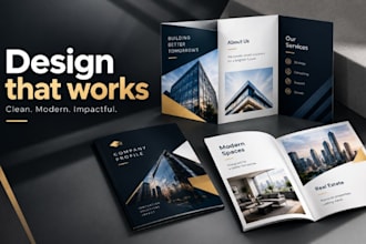 design brochure company profile bifold corporate catalog trifold business flyer