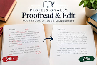 professionally proofread and edit your ebook or book manuscript