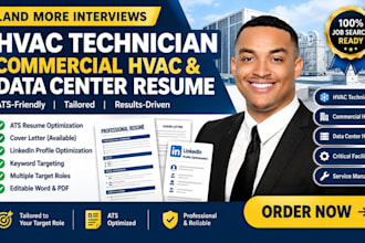 write an hvac technician, commercial hvac and data center resume