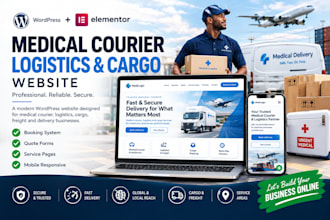 design a medical courier logistics cargo wordpress website