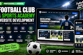 build a football website for football clubs and sports academies