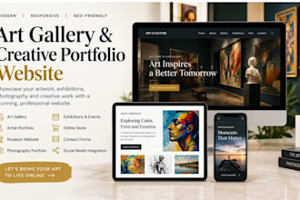 art gallery website, artist portfolio website, photography website