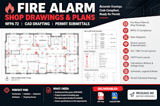 design fire alarm plans, nfpa 72 shop drawings and permit submittals
