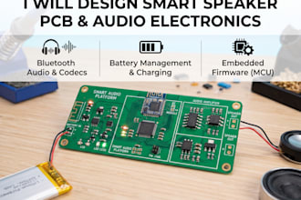 design smart speaker pcb, bluetooth audio, battery and embedded firmware