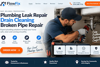 design wix plumbing leak repair website drain cleaning broken pipe repair websit