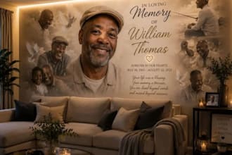 custom photo mural wallpaper for memorial or lost loved one photo wallpaper