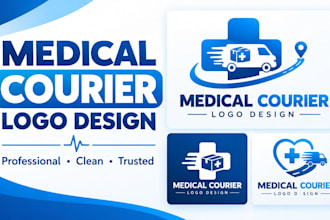 design a professional medical courier logo