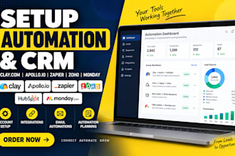 setup apollo io and clay com and crm monday and zoho zapier