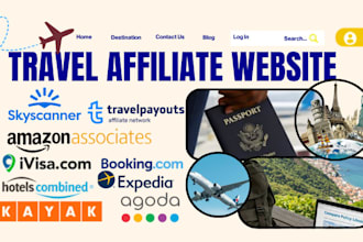 build a travel affiliate website with hotel flight tour booking