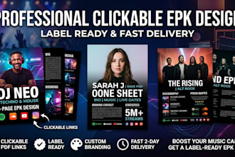 design clickable artist epk musician epk dj press kit one sheet and more