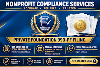 prepare and file irs form 990 pf for private foundations