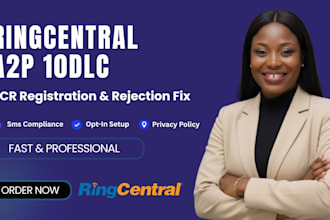 handle telnyx and ringcentral a2p 10dlc tcr registration