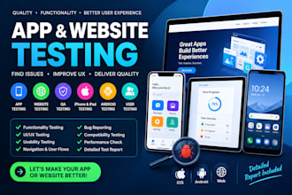do app testing and website testing QA, iphone, ipad and android user testing