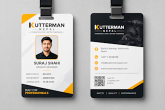 design a professional modern id card and employee id badge