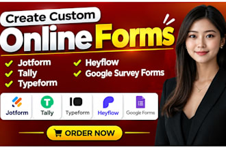 create custom online forms jotform tally typeform heyflow google survey forms