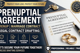 draft prenup, prenuptial agreement, marriage contract and legal agreement