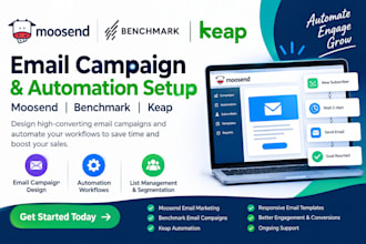 do moosend, benchmark email campaign, keap email marketing automation