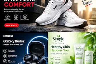 design modern products banners and social ads