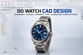 do watch cad design solidworks technical drawings step 3d modeling manufacturing