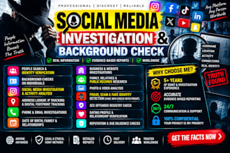 conduct osint, social media investigation, background check