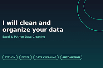 clean and organize your messy data in excel or python