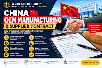 draft a china oem manufacturing and supplier contract