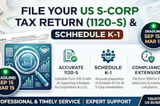 prepare and efile your s corp 1120s tax return and k1