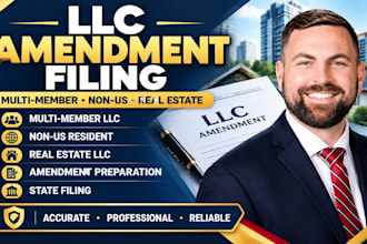 file llc amendment for multi member business non US resident real estate founder
