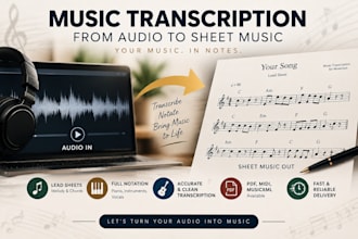 transcribe music audio to sheet music lead sheet music transcription notation