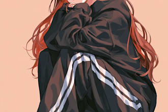 draw an anime illustration, character illustration