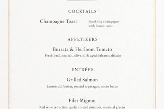 design a beautiful wedding menu in canva