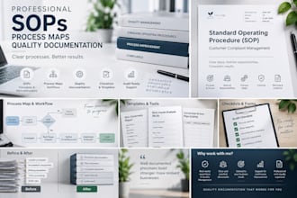 create professional sops, process and quality documentation