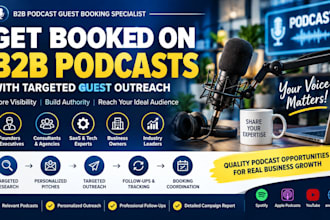 book you on b2b podcasts with targeted guest outreach